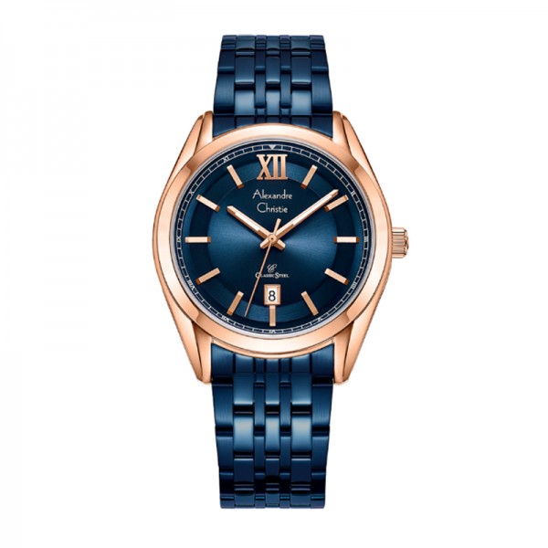 Alexandre Christie AC 8690 Rosegold Blue Man MDBURBU